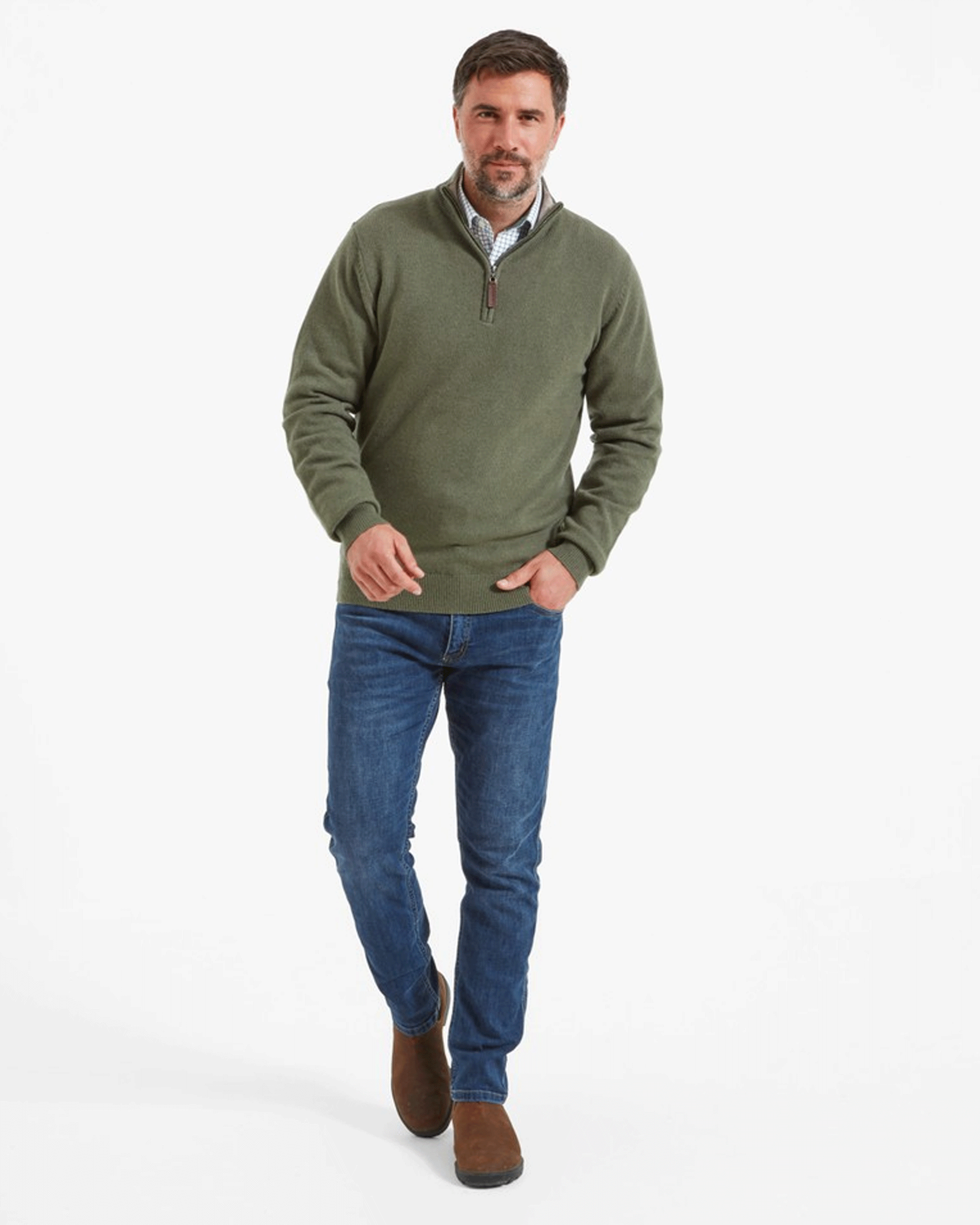 Schoffel Men's Lewis Lambswool 1/4 Zip Jumper