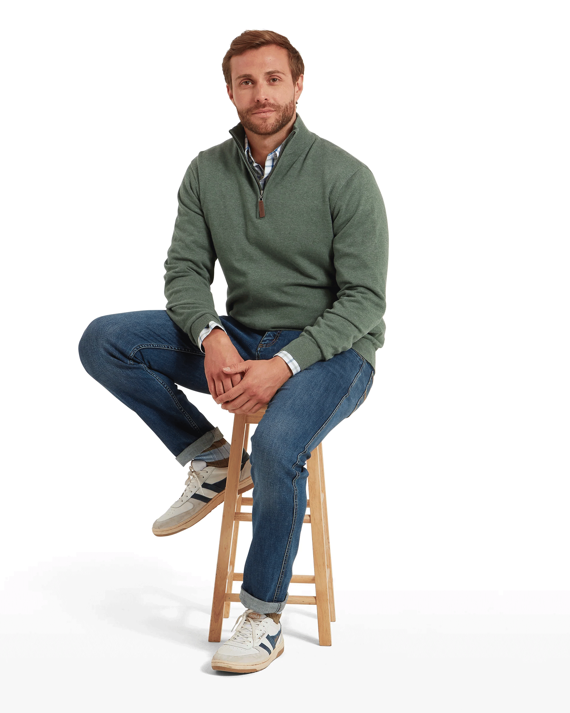 Schoffel Men's Porthmeor Pima Cotton 1/4 Zip Jumper