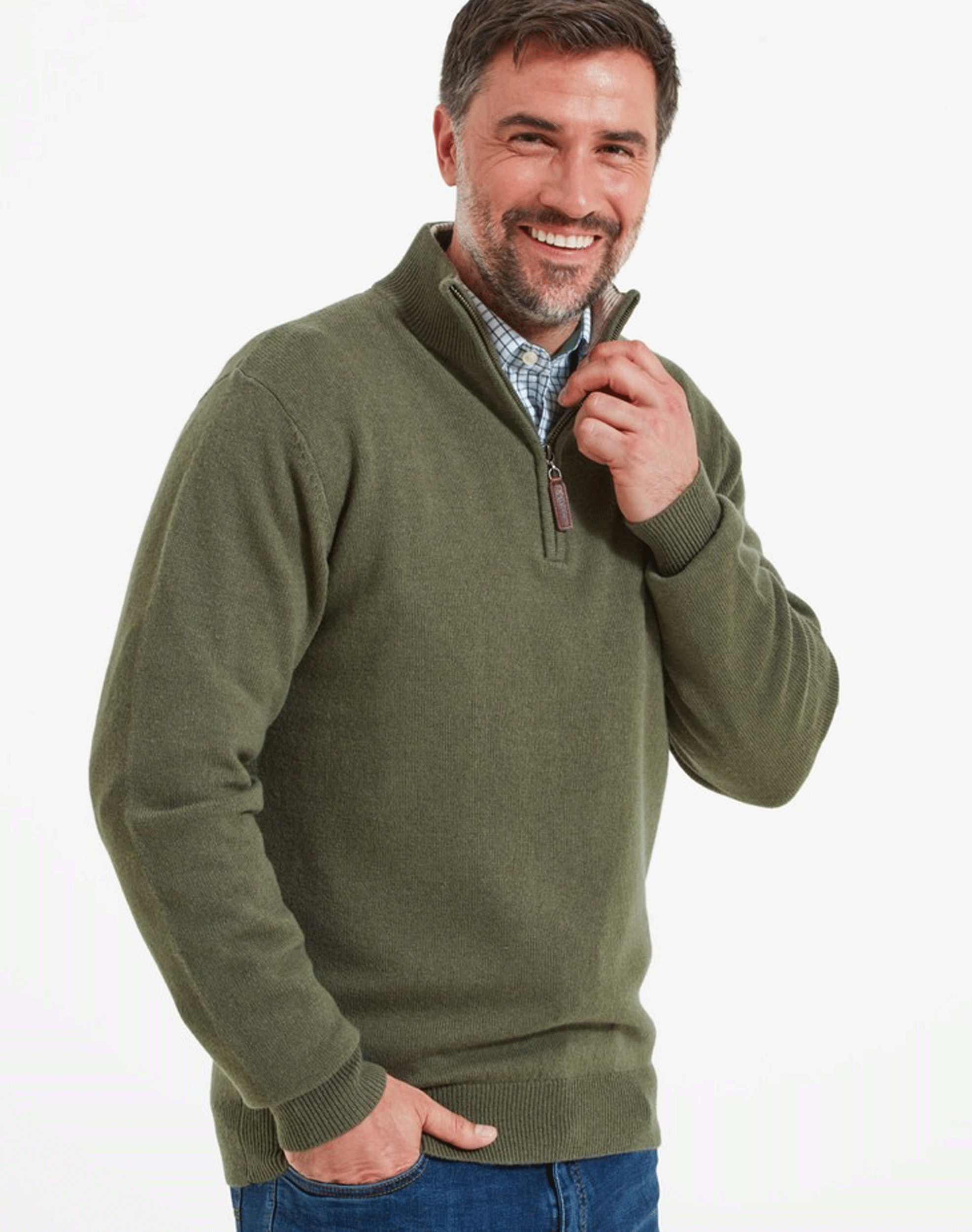 Schoffel Men's Lewis Lambswool 1/4 Zip Jumper
