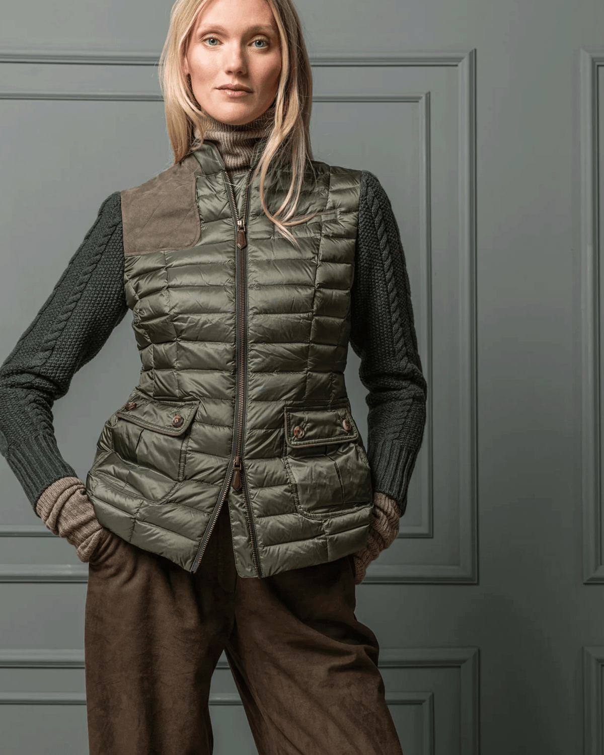 Habsburg Down Jacket Wartenburg with Knit Sleeves