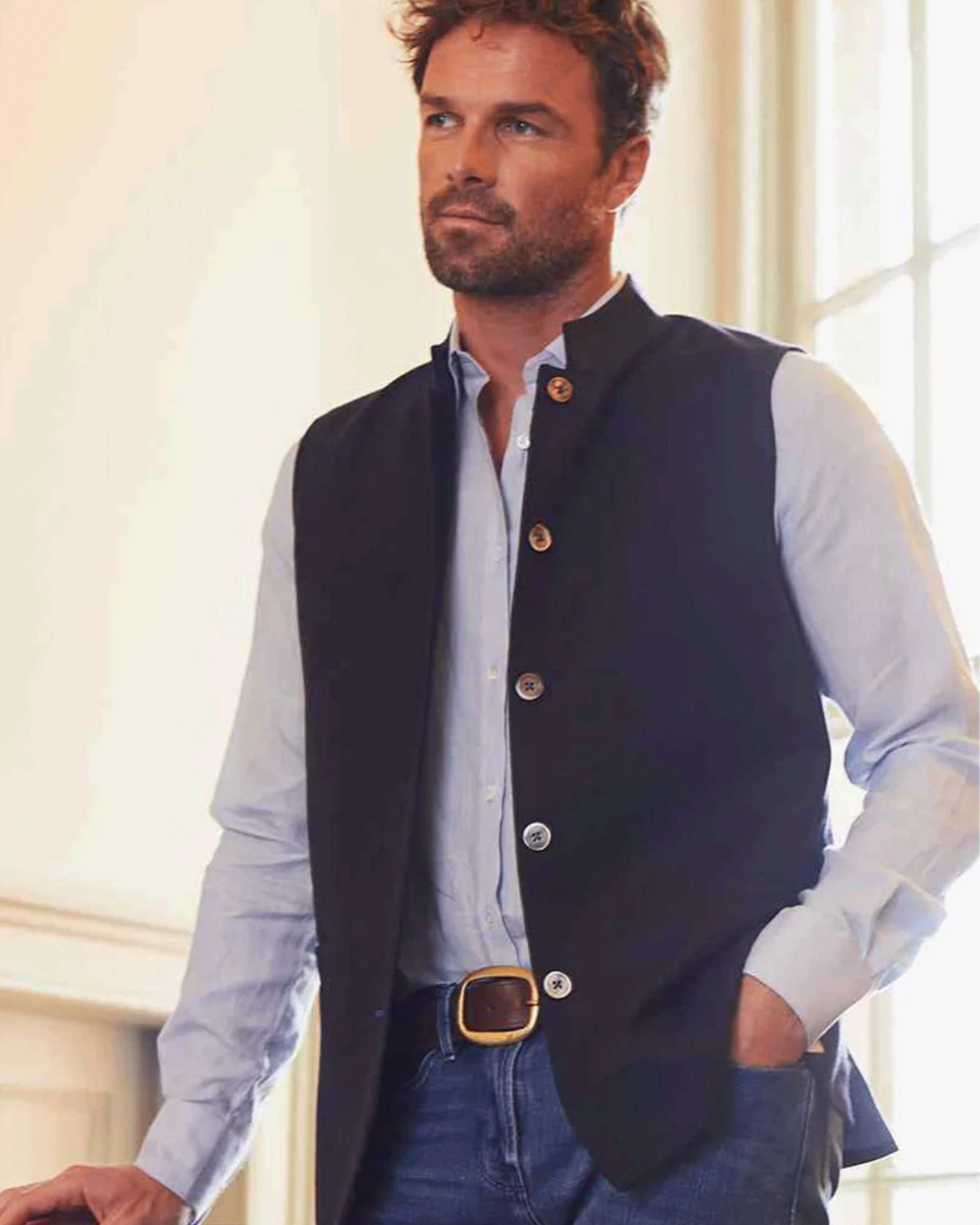 Jax Cashmere Nehru Gilet