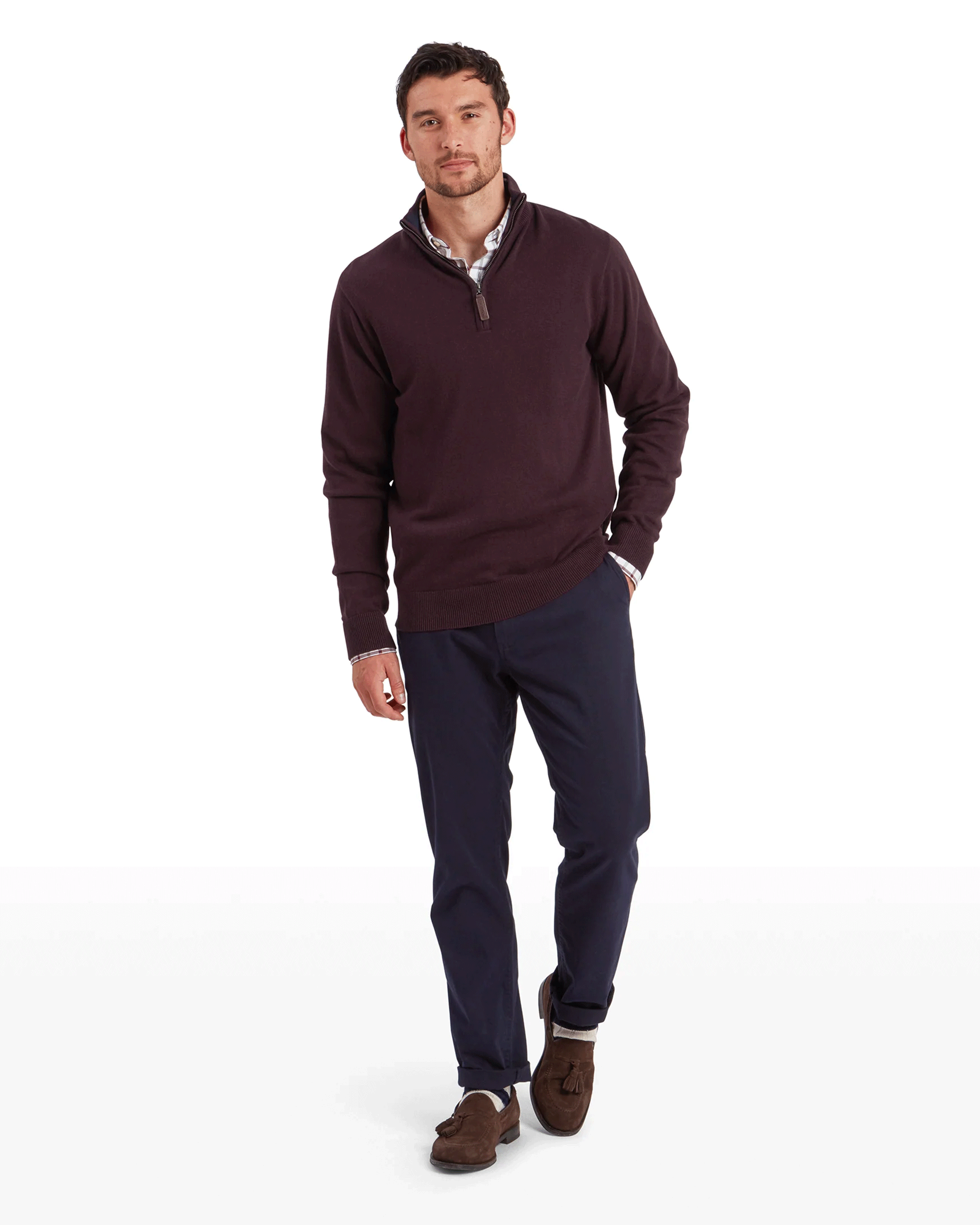 Schoffel Men's Calton Cotton Cashmere 1/4 Zip