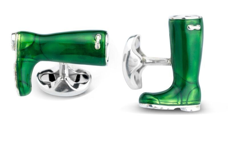 Sterling Silver Wellington Boot Cufflinks