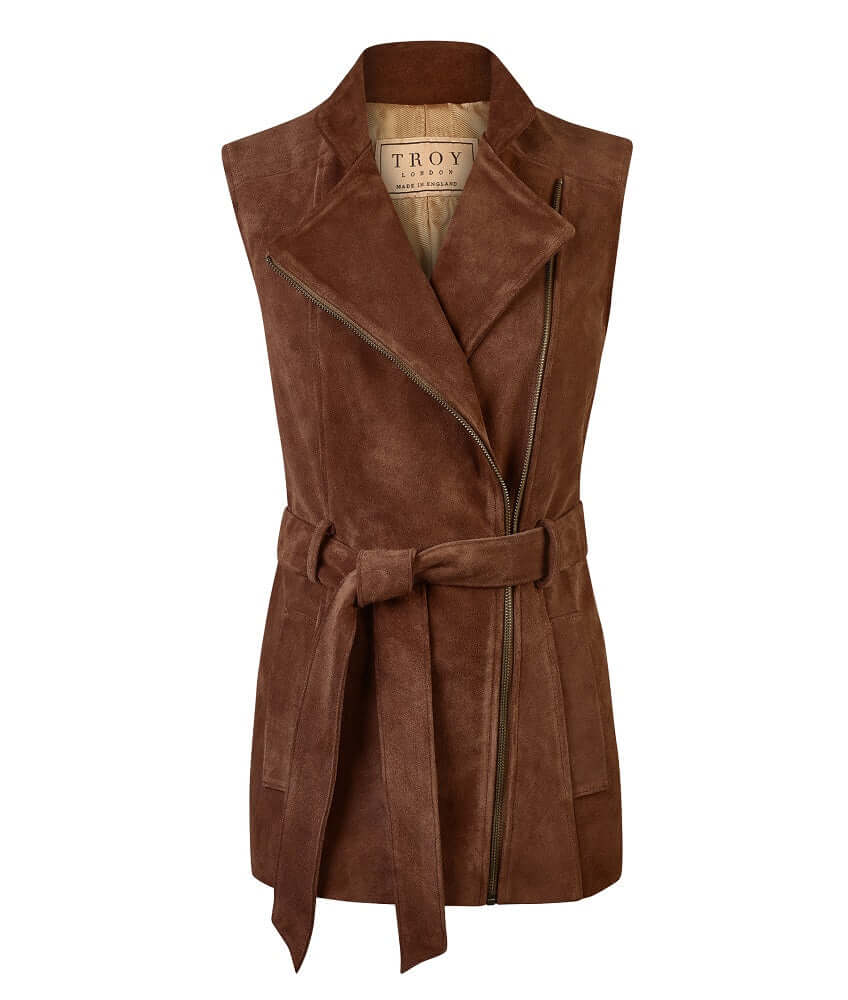 Troy Of London Belted Suede Gilet