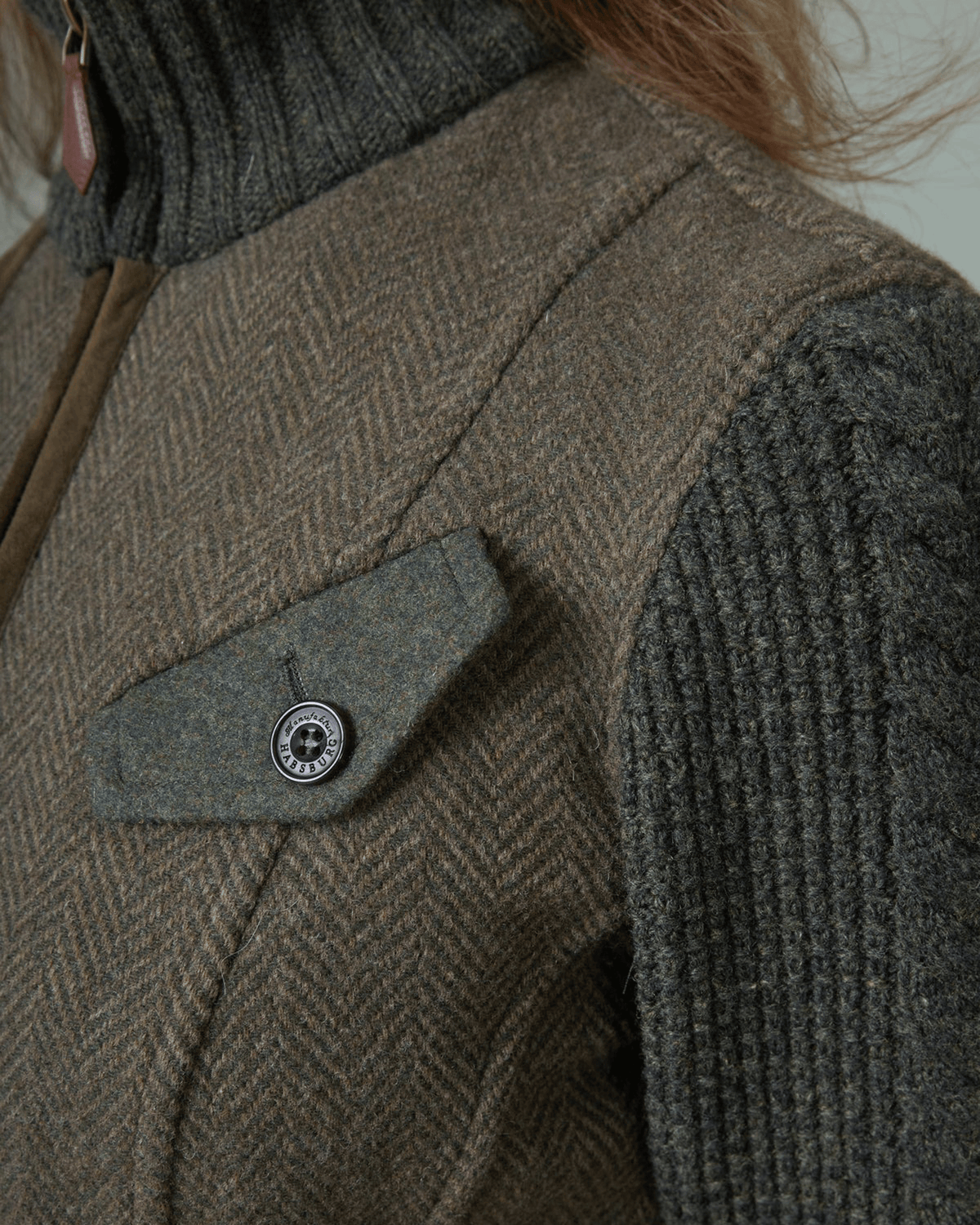 Habsburg Wool Jacket Cleo with Knit Sleeves