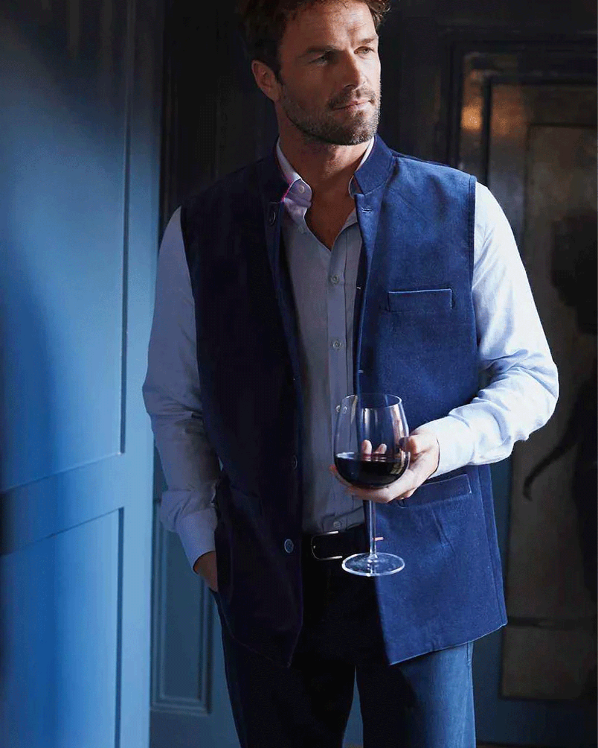 Jax Velvet Nehru Gilet