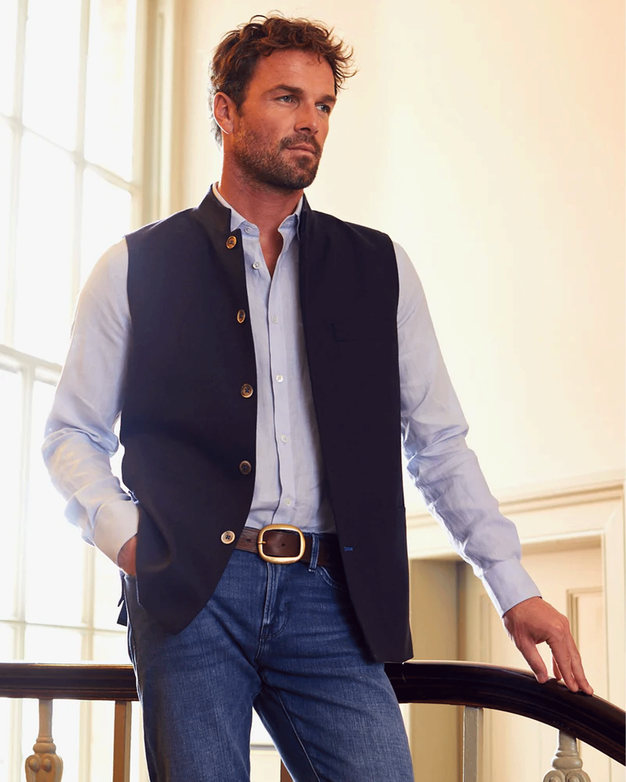 Jax Cashmere Nehru Gilet