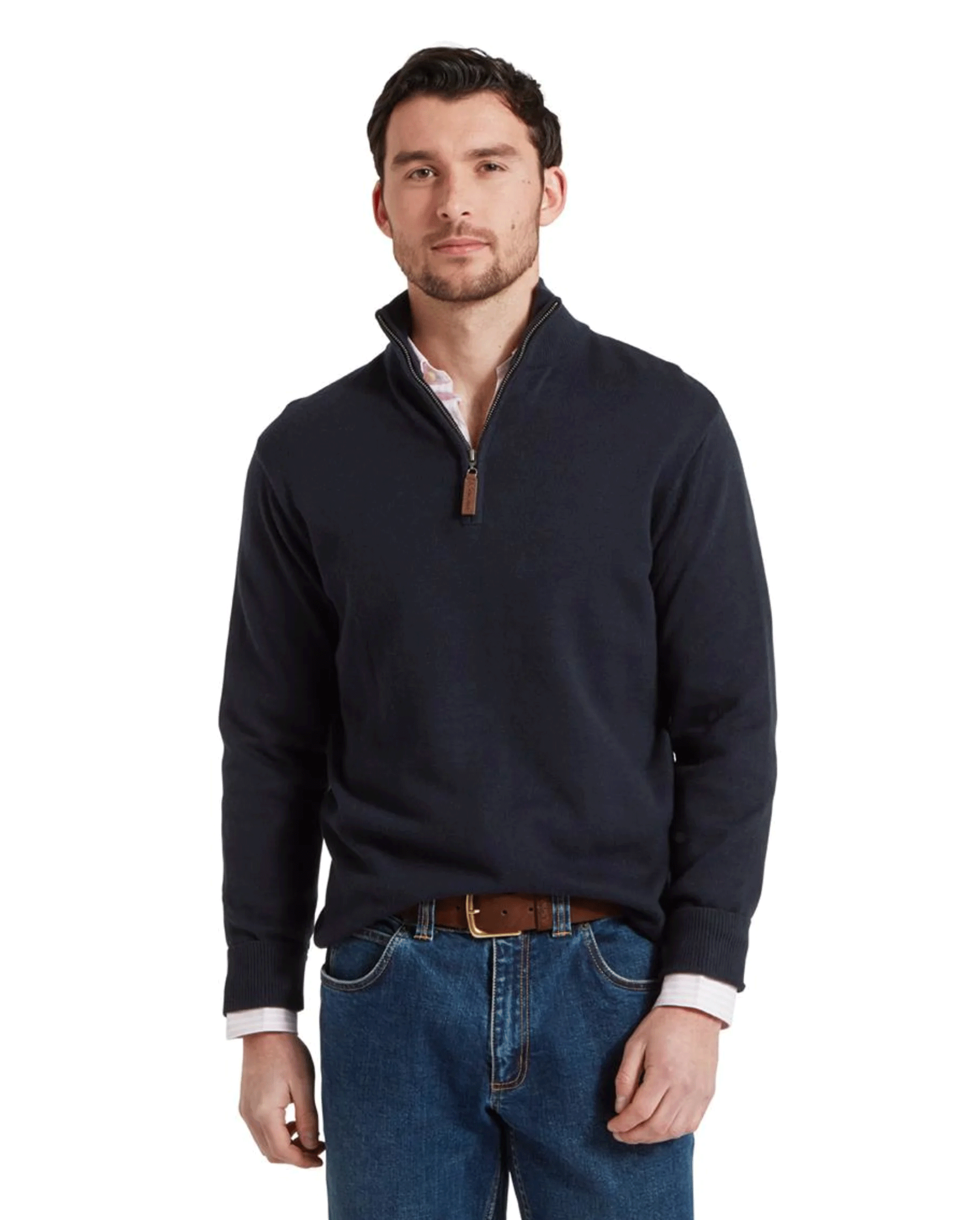 Schoffel Men's Porthmeor Pima Cotton 1/4 Zip Jumper