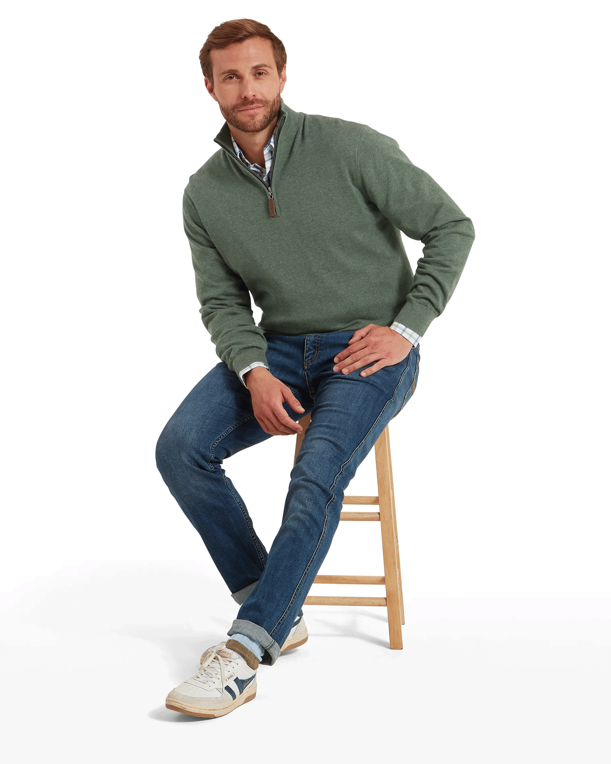Schoffel Men's Porthmeor Pima Cotton 1/4 Zip Jumper
