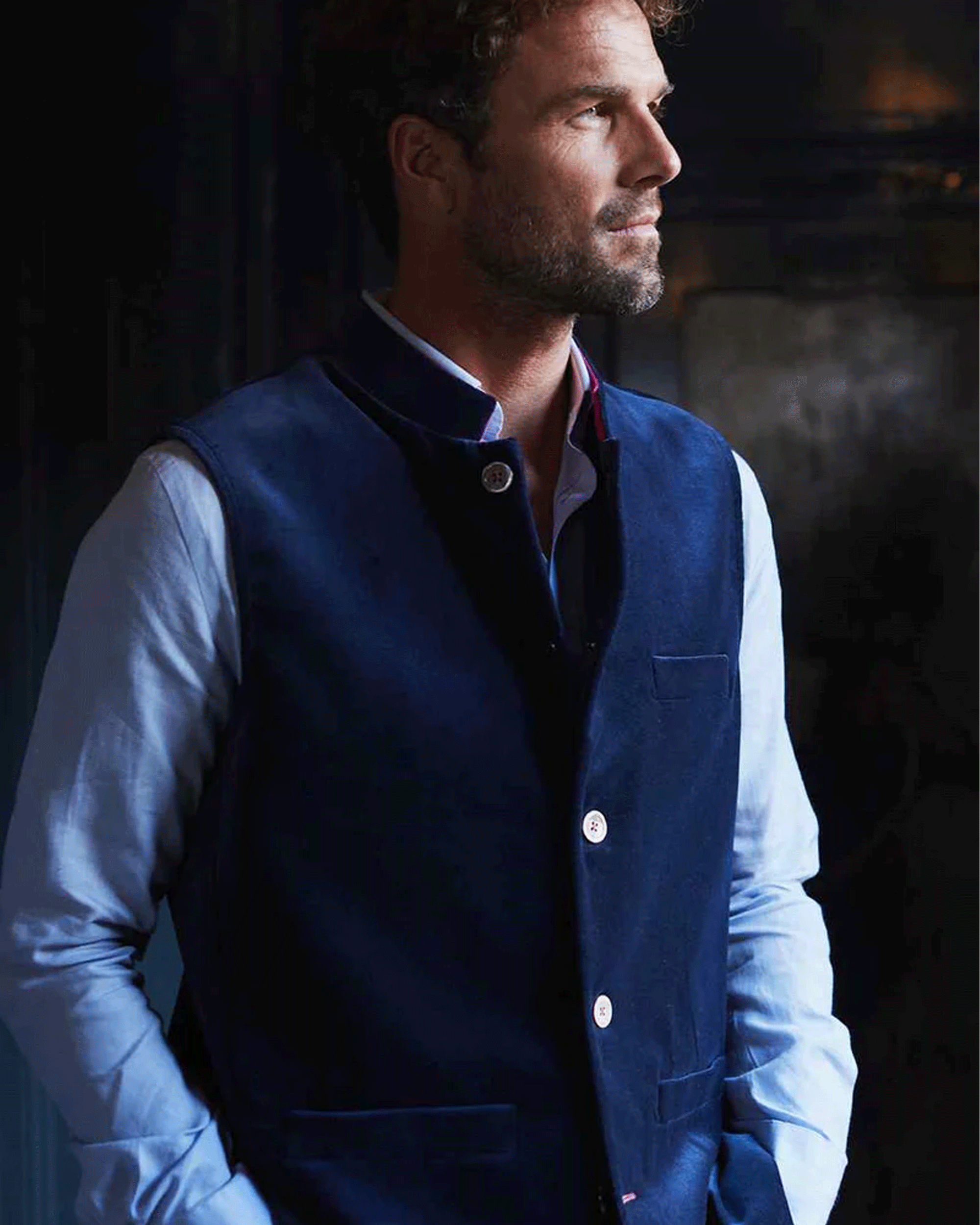 Jax Velvet Nehru Gilet