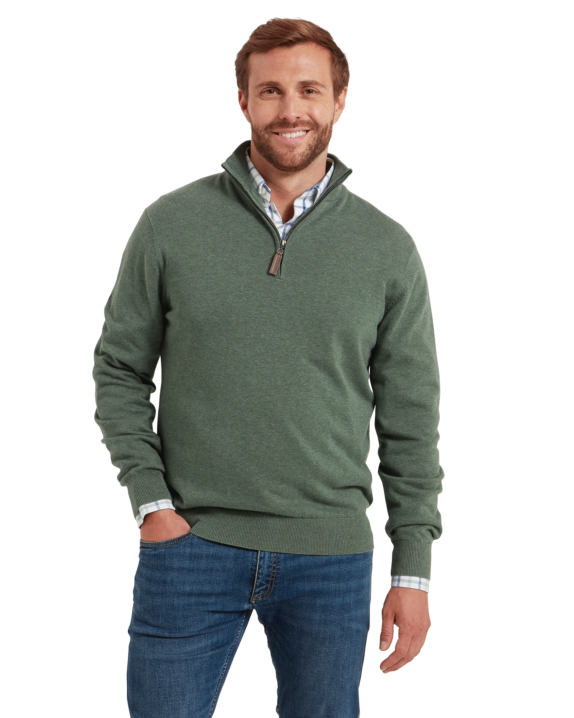 Schoffel Men's Porthmeor Pima Cotton 1/4 Zip Jumper