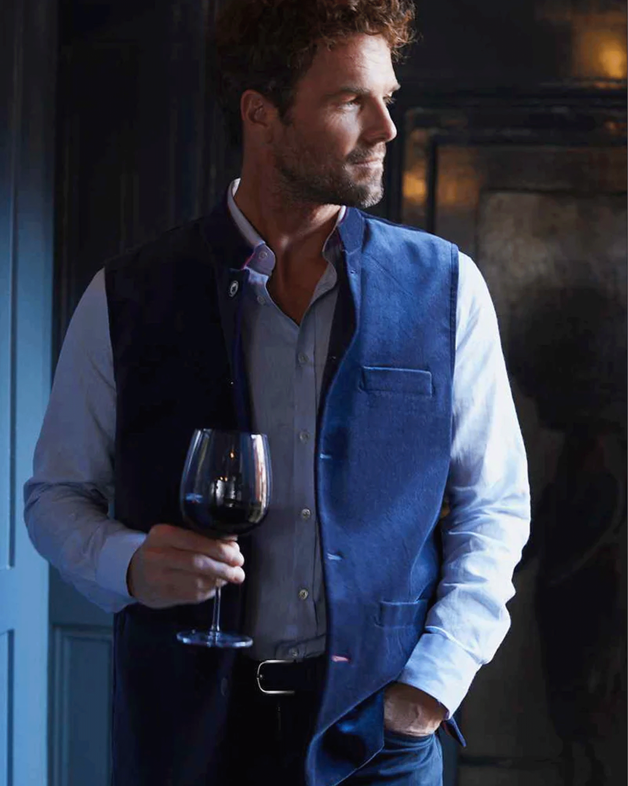Jax Velvet Nehru Gilet