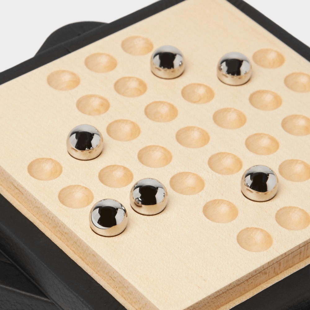 Leather Solitaire/Noughts & Crosses Set
