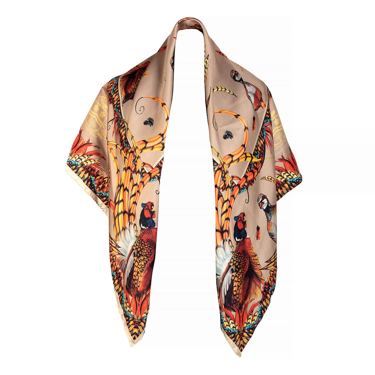 Clare Haggas Large Silk Scarf - Heads or Tails